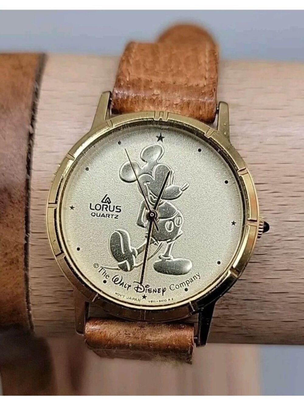 Lorus Seiko Disney Mickey Mouse Quartz Watch 7.5" Band 30mm Gold Plated V8115410